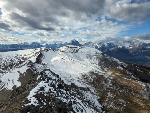 Purple Mound and Lipalian Mountain from the summit of Unity Peak