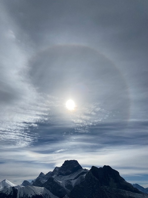Gorgeous sun halo over Lougheed and Windtower