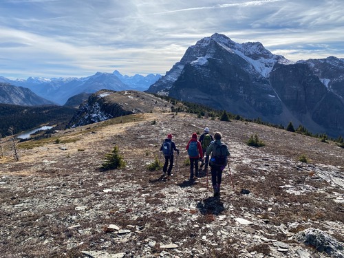 Walking towards Assiniboine and the Monarch