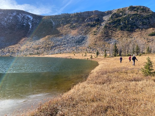 We came down through the cliffs above the lake 