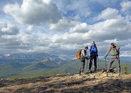In the wind at the top of Missinglink Mtn (Bluerock in bkg)