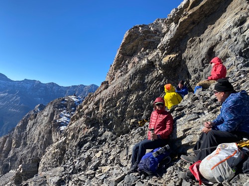 Lunch spot - still in the wind, but the rocks had absorbed enough warmth that it was quite pleasant 