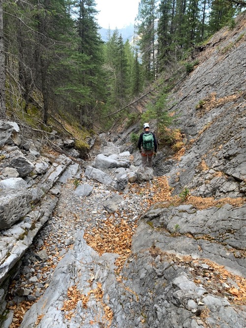 Nearing the final hiking descent back down to the start.