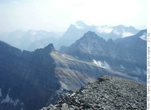 Continental divide - East ridge of Storm Mountain and Mount Ball