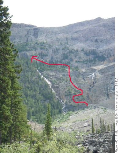 Ascent route, Noseeum Creek