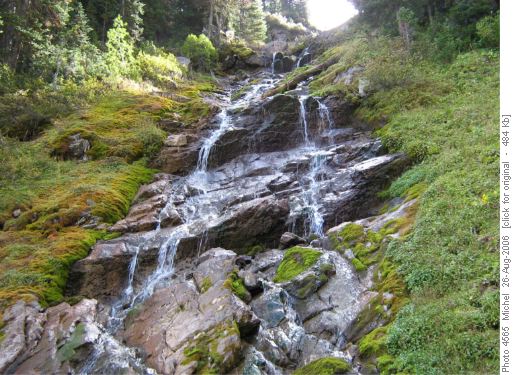 Cascades along the Black Prince Lakes Hike