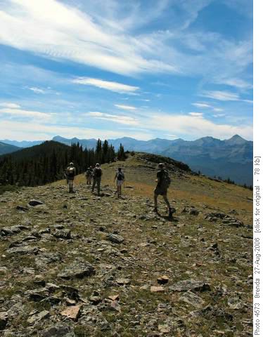 Heading back along the ridge
