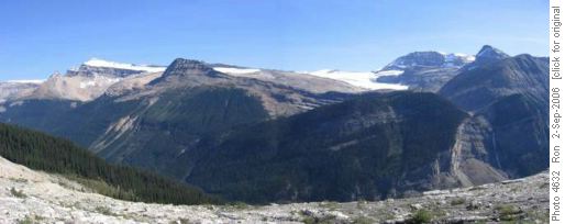 Iceline panorama, Trolltinder to Mt.Ogden