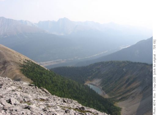 Tryst Lake from 2nd summit of Tent Ridge