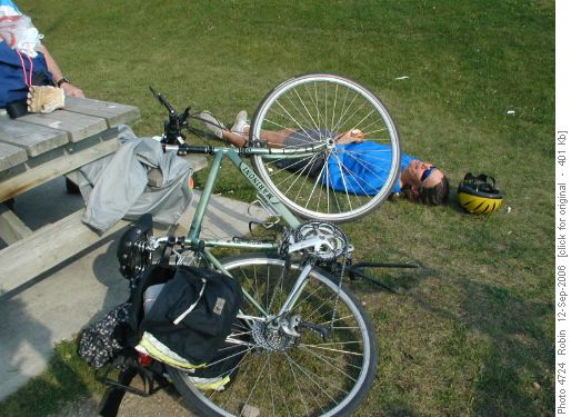 Sheila gets run over by run-a-way cycle