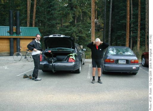 Preparing to head out from Johnston Canyon