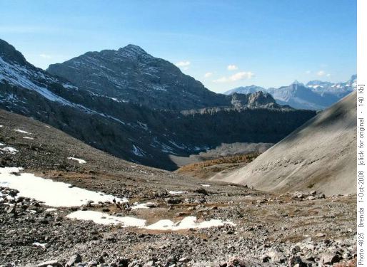 Looking SW from Buller Pass. Mt. Engadine in background