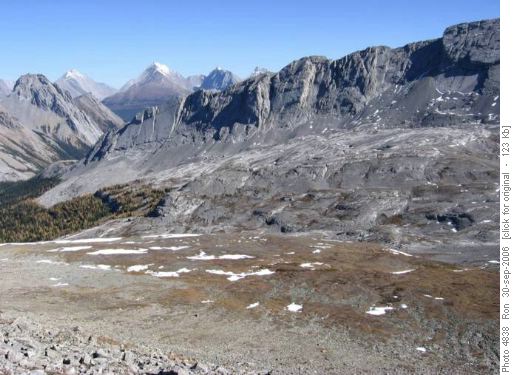Karst terrain to north of South Burstall Pass