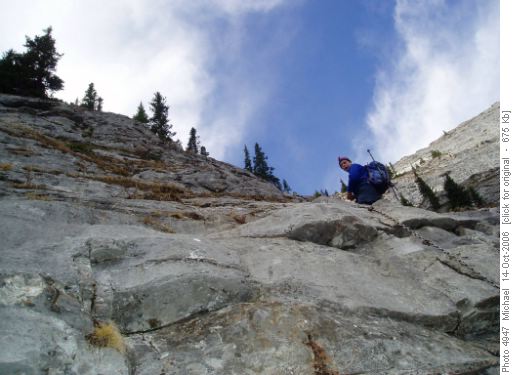 Cliff band on Ribbon lake trail