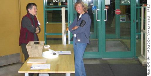 {326 Karen Sharp} & {354 Susan Audibert} at the MEC check-in