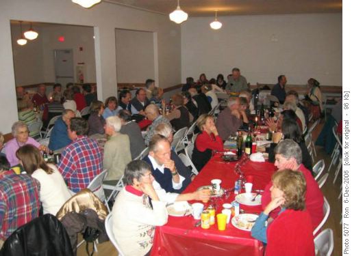 Part of the crowd at Christmas Pot Luck