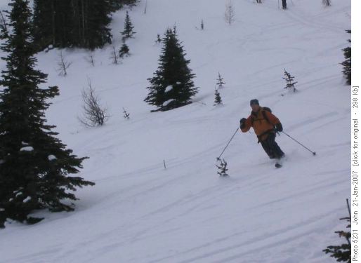 Telemarking NE slopes Richardson Ridge