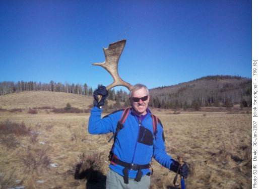 Ron with one side of a moose horn