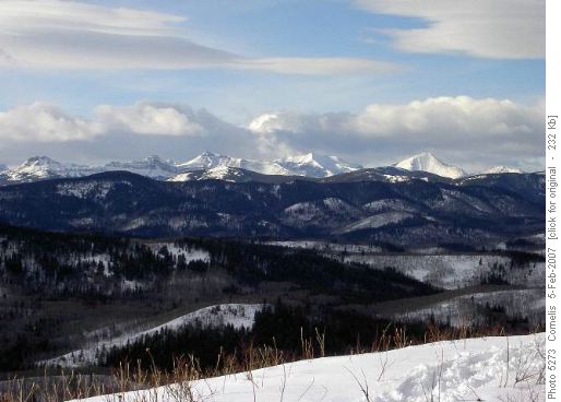 View of the Rockies from John Ware Ridge
