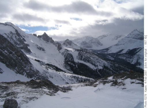 South Burstall Pass, view south to Palliser Pass