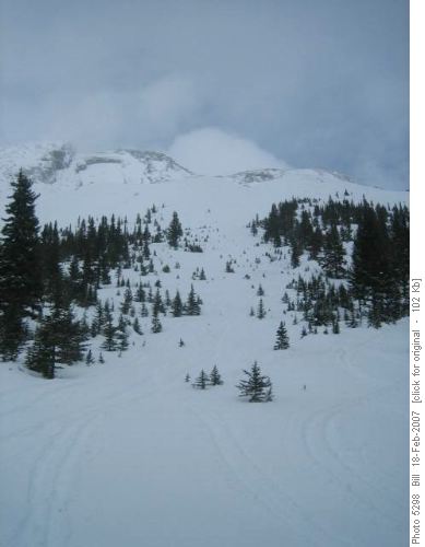 Slope for turns near camp