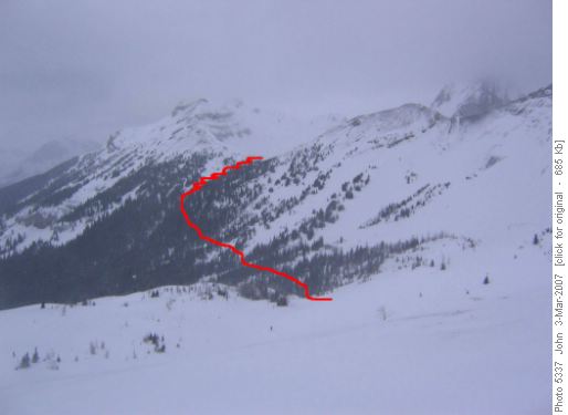 Route from Birdwood pass to Smuts pass