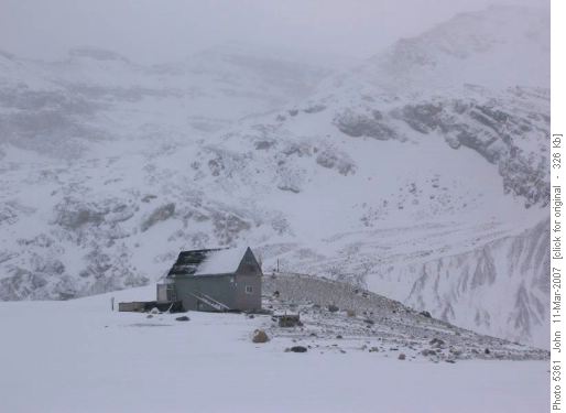 Glaciology research station below Peyto glacier