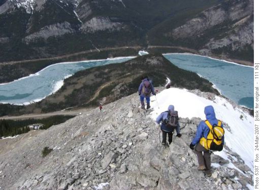 Descending into the gale on Mount Baldy