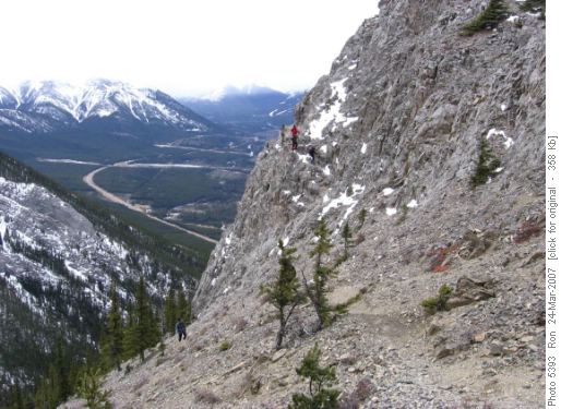 High route & low route around the second sub-peak on ridge