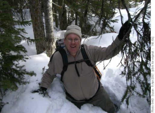 {777 Dav Harding} demonstrates the disadvantage of not wearing snowshoes