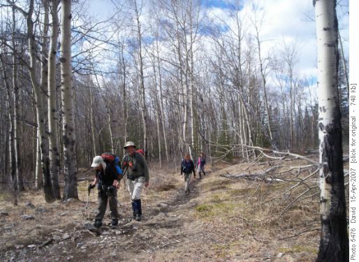 Walking along Lake Minnewanka