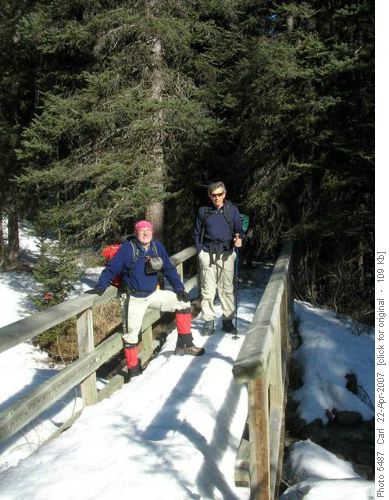 Hiking on several feet of snow