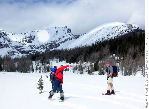Kim throwing snowball (Panorama Ridge East in background)