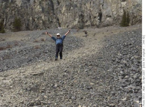 Nicholas running Yam Scree