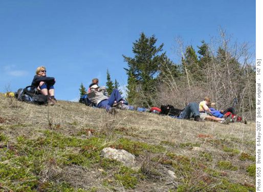 Taking a warmer break at Pigeon Lookout