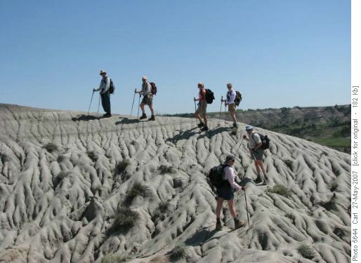 Along a badlands ridge