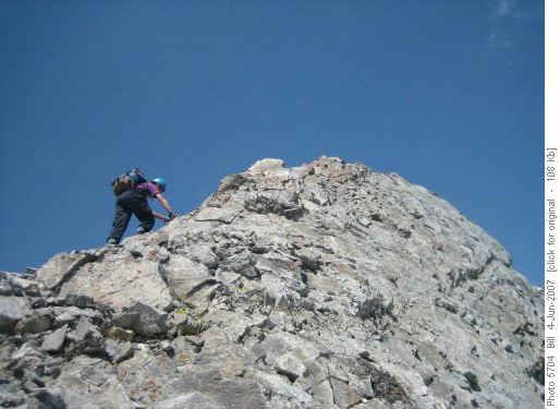 Dave on summit ridge of Lady Macdonald