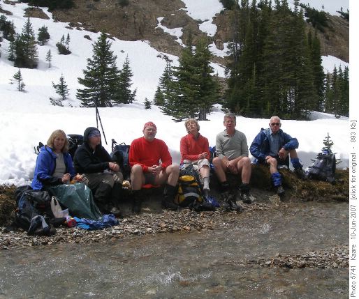 Lunch break on Sherbrooke Creek