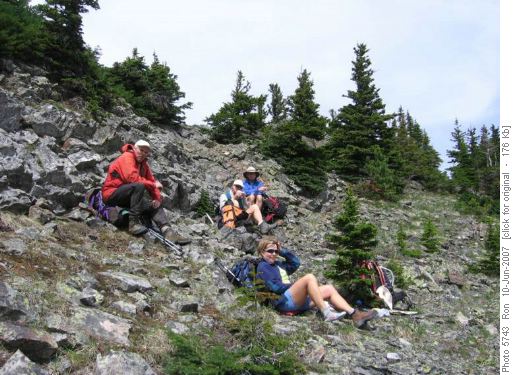 Lunch, Bull Creek Hills: Bob, Paul, Carl & Barb
