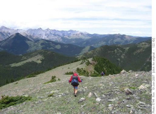 Descending north ridge from the Bull Creek Hills