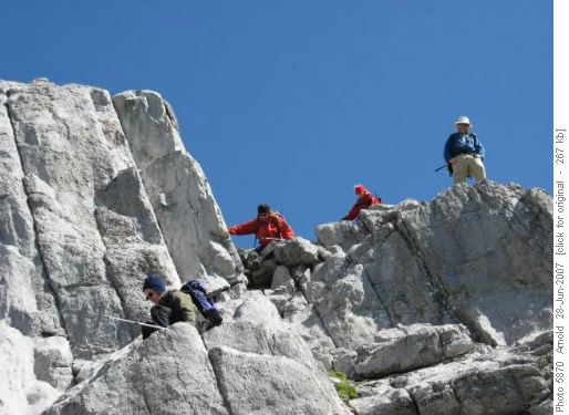 Descending the upper part of Hawk Mountain
