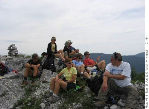 summit lunch on ridge north of Baldy Pass