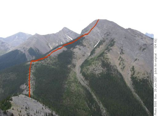 route up Midnight Peak from Baldy Pass