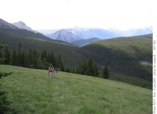 Hiking up the southeast summit of Pigeon Mtn