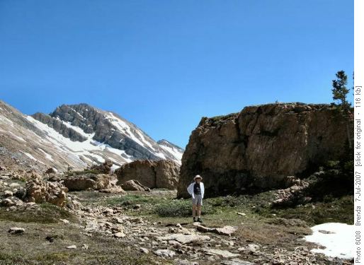 There were some very large rocks in the rubble of the Upper Brazeau Canyon