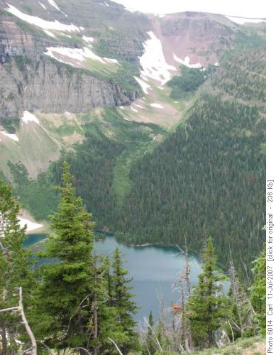 Descent route to Wall Lake runs down meadows
