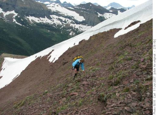 Climbing second top by 20-foot cornice