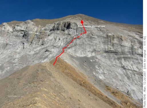 Upper section for Charles Stewart from connecting ridge