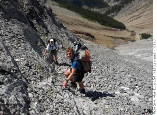 Ascent Gully for connecting ridge to Charles Stewart