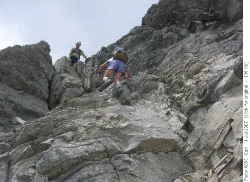 The crux of the climb to The Tower